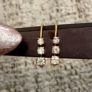 Three Stone Diamond Earrings